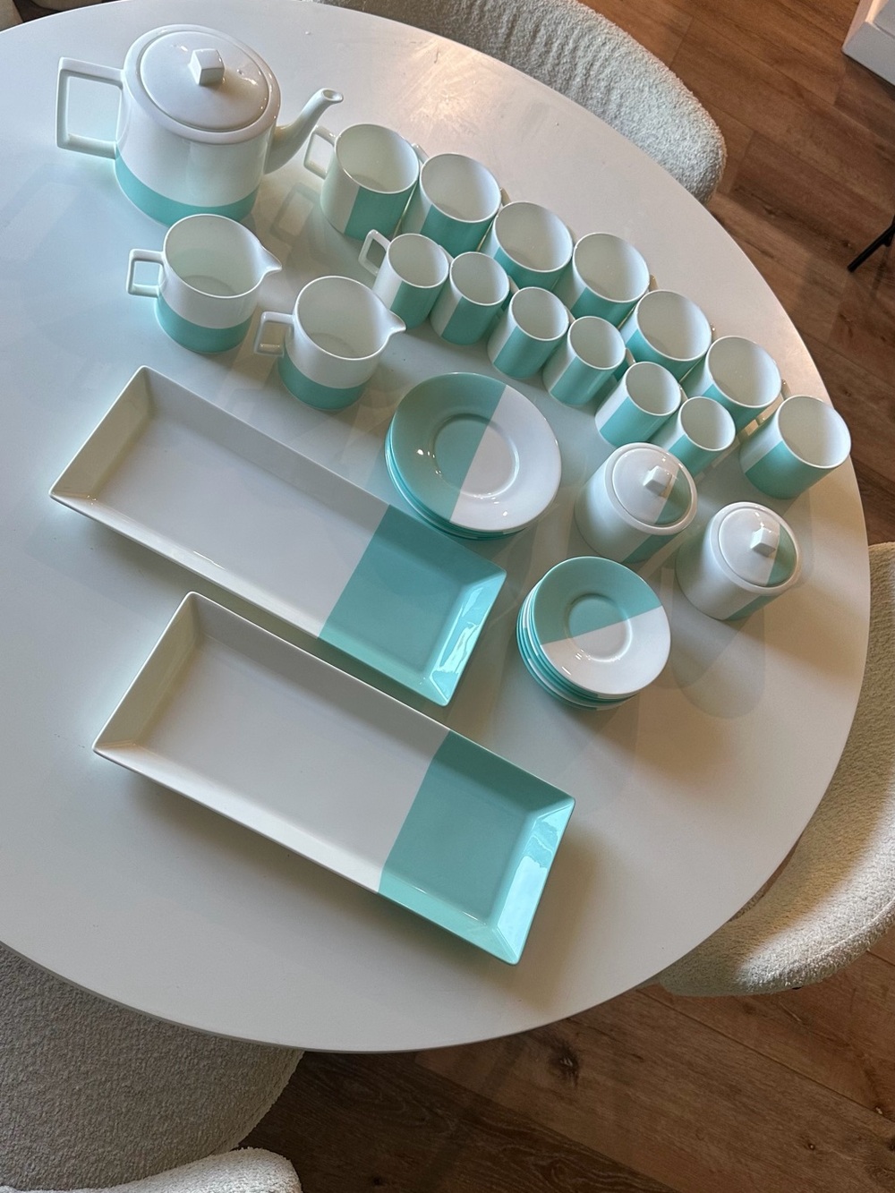Tiffany & Co. Mint Green and White Ceramic Mug & Tea Set 32 pcs - Picture 4 of 6